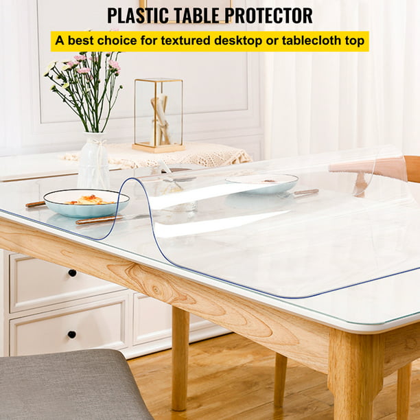 Clear Table Protector 42" x 84",PVC 1.5 mm Thick Wipeable