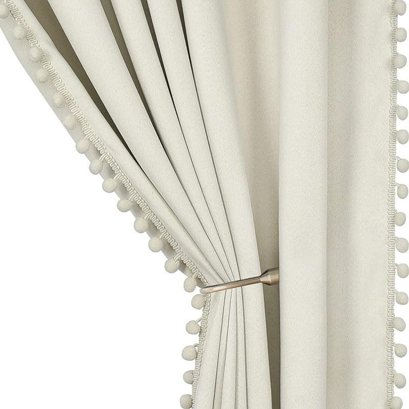 Alishomtll 2 Panels Beige Blackout Curtains Thermal Insulated Room