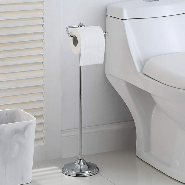 Bathroom Free Standing Toilet Tissue Paper Roll Holder Stand