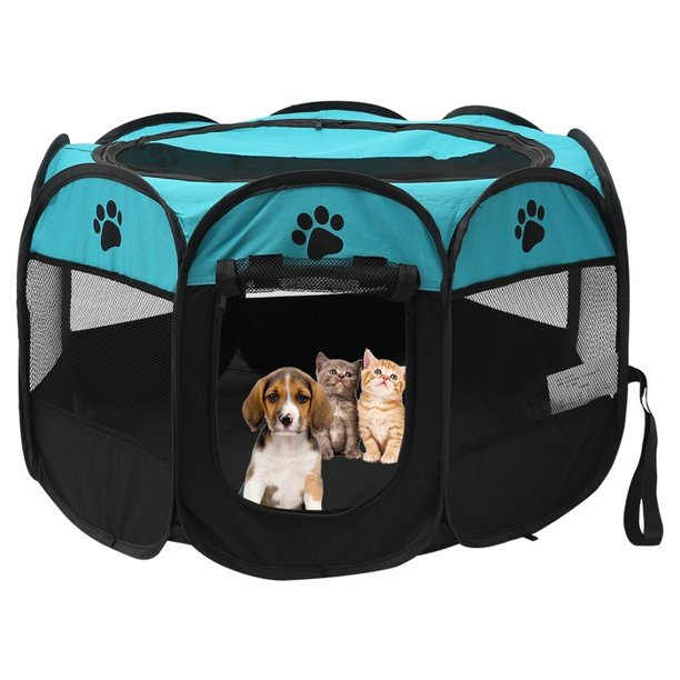 Willkey Portable Puppy Pet Tent Play Pen Fence Cage For Dog Cats Pigs Folding Run Kennel