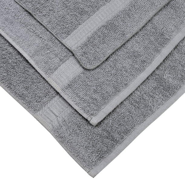 Solid 18-Piece Bath Towel Set, School Grey