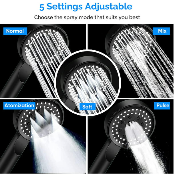 Shower Head, 5 Settings High Pressure Shower