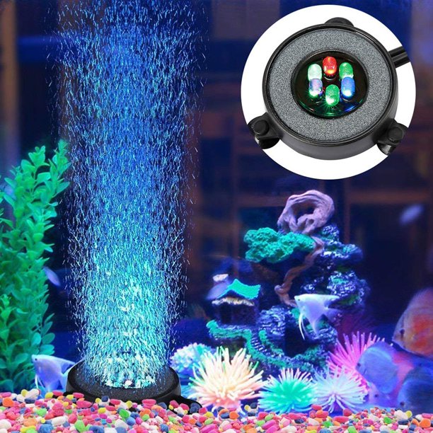 Gostoto Aquarium Bubble Light, LED Fish Tank Bubbler Light, Fish Tank Air Stone Disk with Auto Color Changing