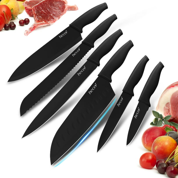 6 Pcs Knife Set Black Oxide Japanese Chef Santoku Cooking Knife