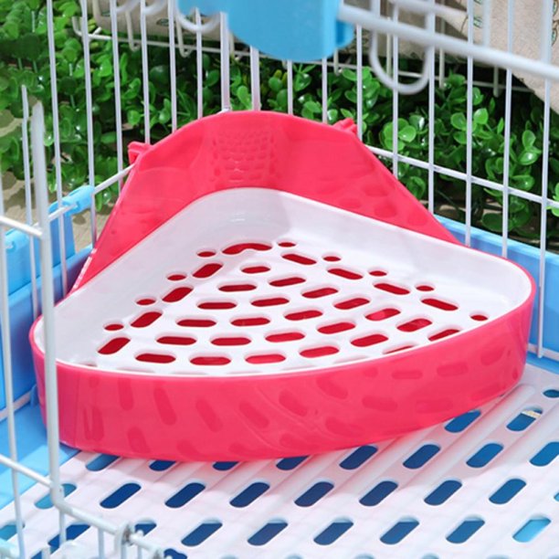 Balems Triangle Potty Trainer Corner Bunny Toilet Guinea Pig Litter Bedding Plastic Box Pet Pan for Rabbit Chinchilla Hamster Ferret Small Animal