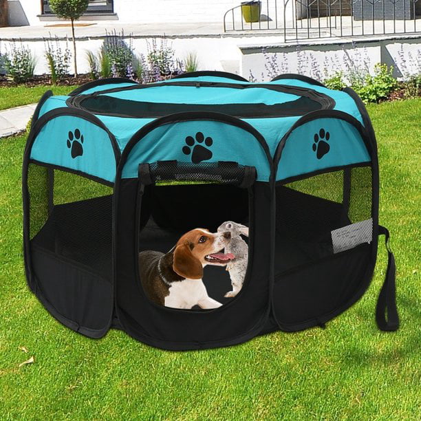 Willkey Portable Puppy Pet Tent Play Pen Fence Cage For Dog Cats Pigs Folding Run Kennel