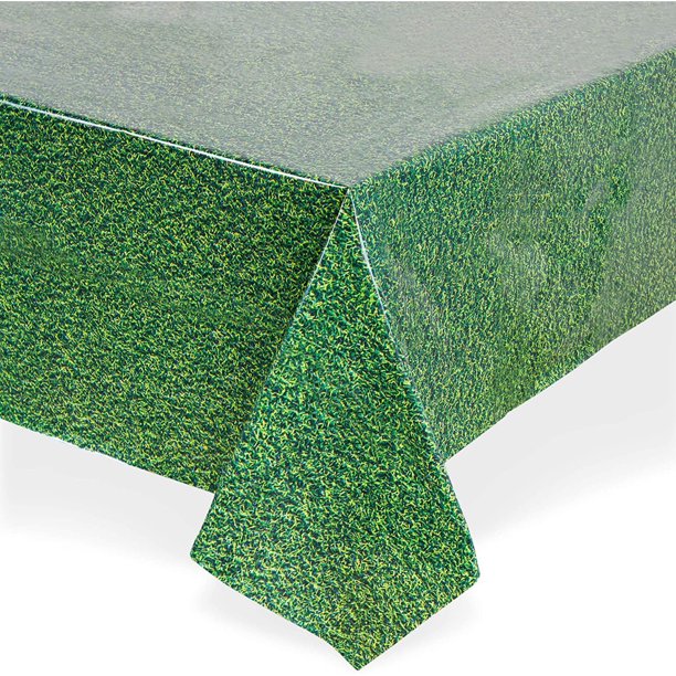 3 Pack Green Grass Tablecloth Plastic Table Cloth Cover